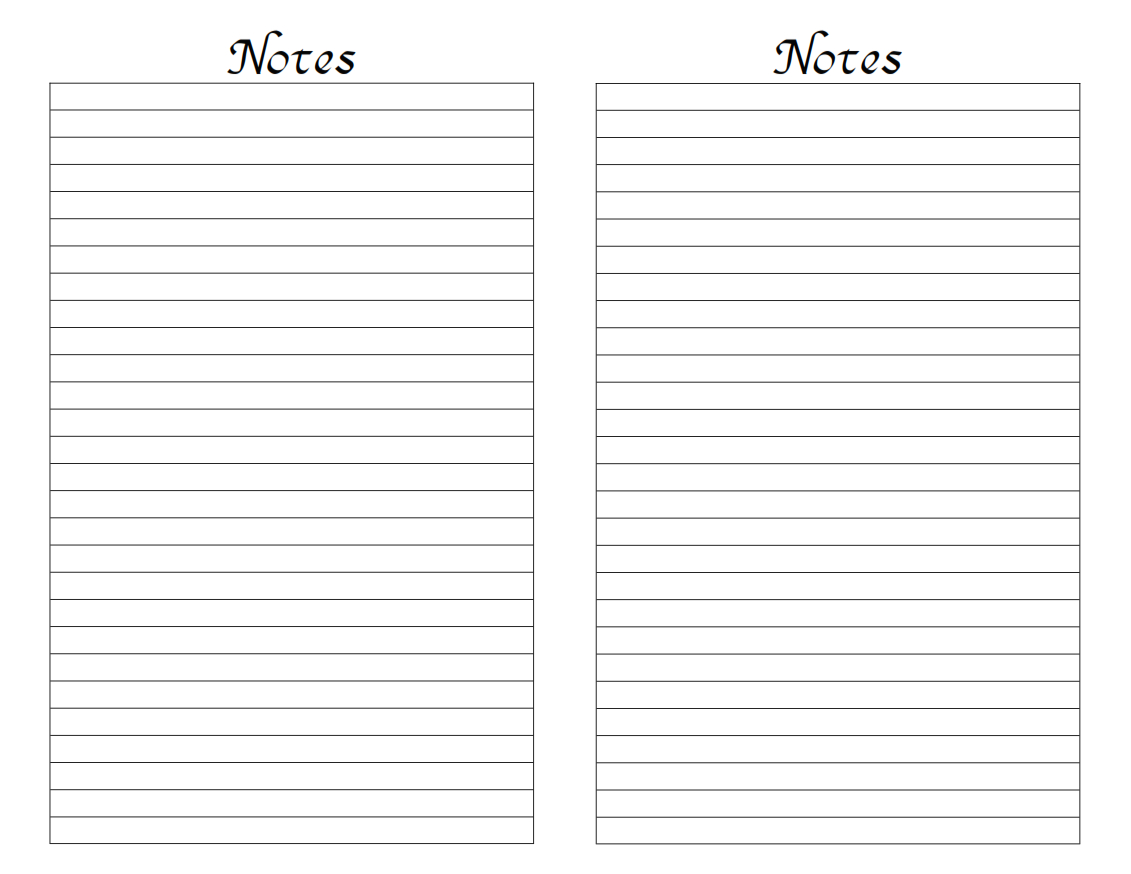 10 Notes – Pdf Printable Note Paper Templates With Note Taking Template Word