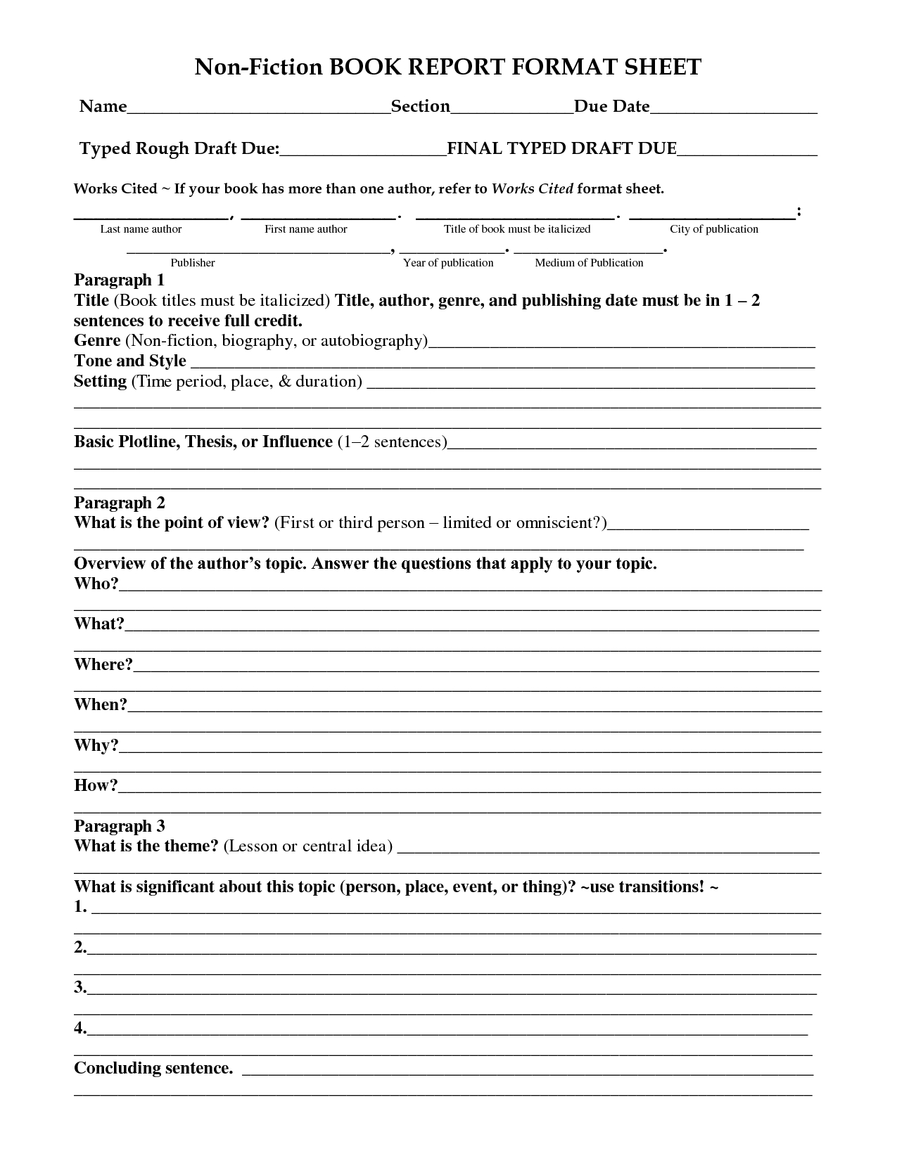 100+ [ Fiction Book Report ] | Friendly Letter Format How To In Book Report Template Grade 1