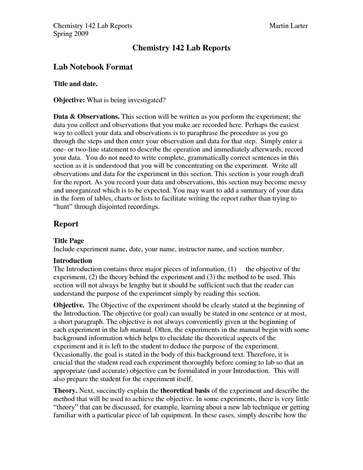12 Example Of A Lab Report For Chemistry | Resume Letter For Throughout Chemistry Lab Report Template
