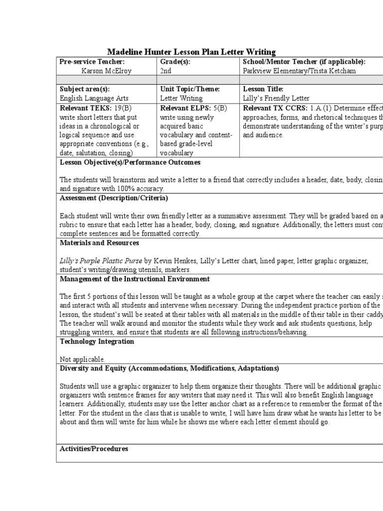 12 Madeline Hunter | Radaircars For Madeline Hunter Lesson Plan Blank Template