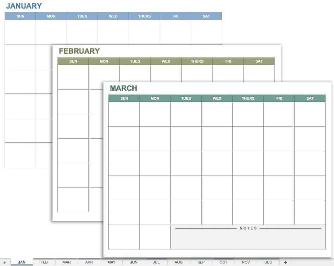 15 Free Monthly Calendar Templates | Smartsheet Pertaining To Blank Calender Template
