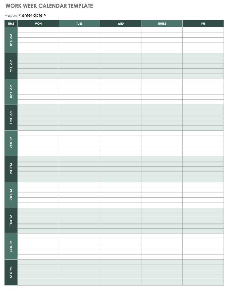 15 Free Weekly Calendar Templates | Smartsheet In Blank Scheme Of Work Template