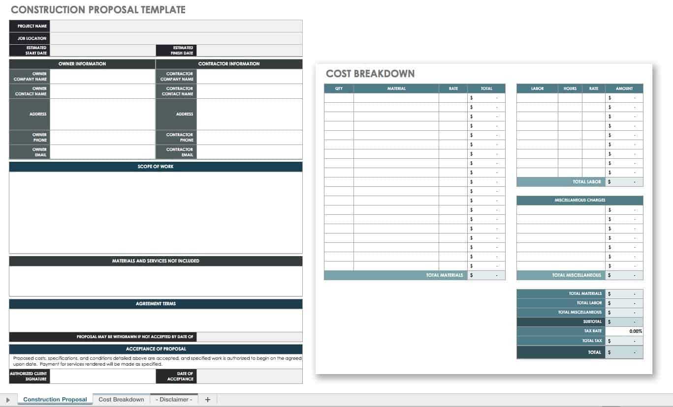 17 Free Project Proposal Templates + Tips | Smartsheet Pertaining To Free Construction Proposal Template Word