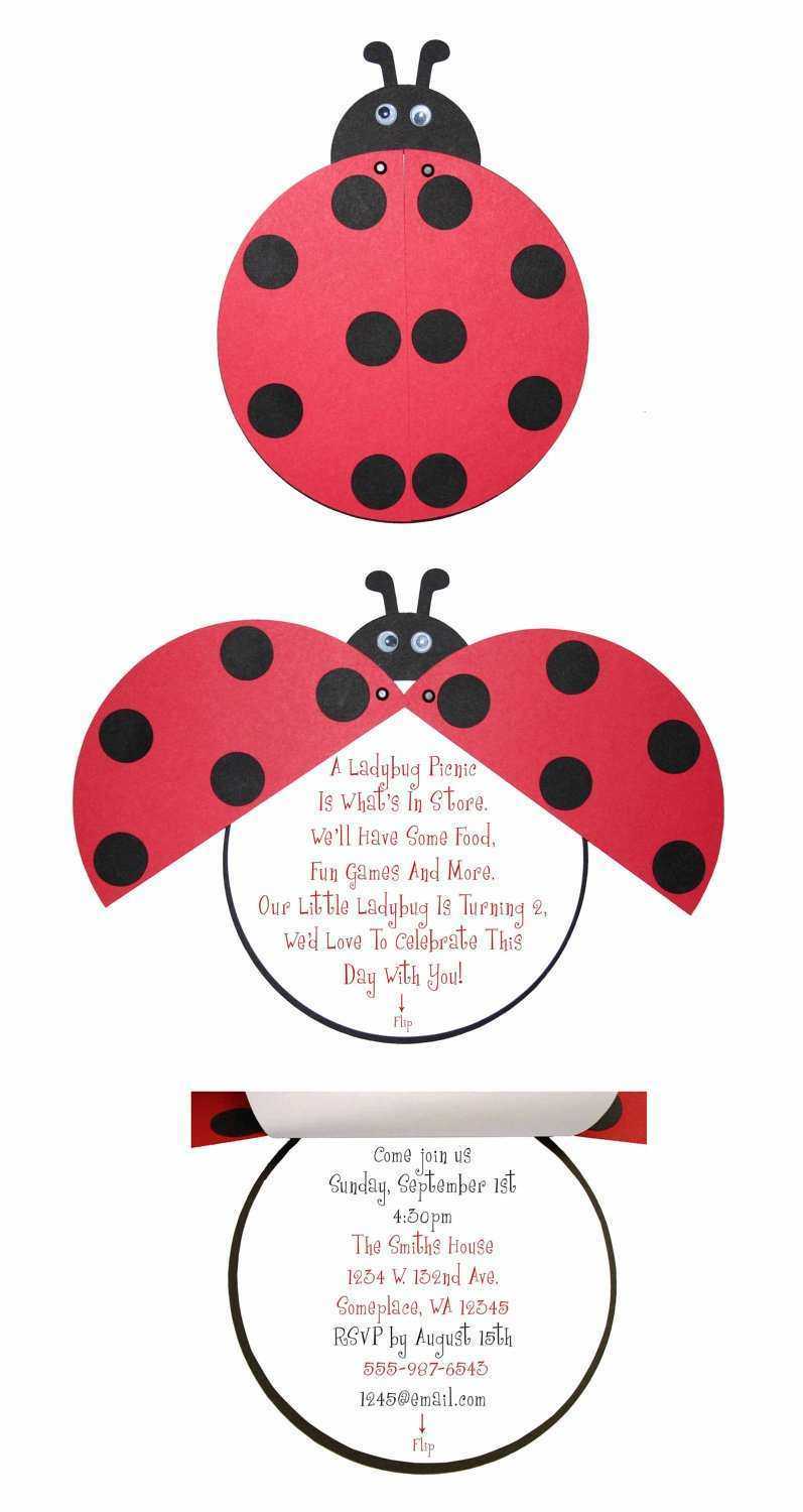 18 Printable Blank Ladybug Invitation Template Now With Pertaining To Blank Ladybug Template