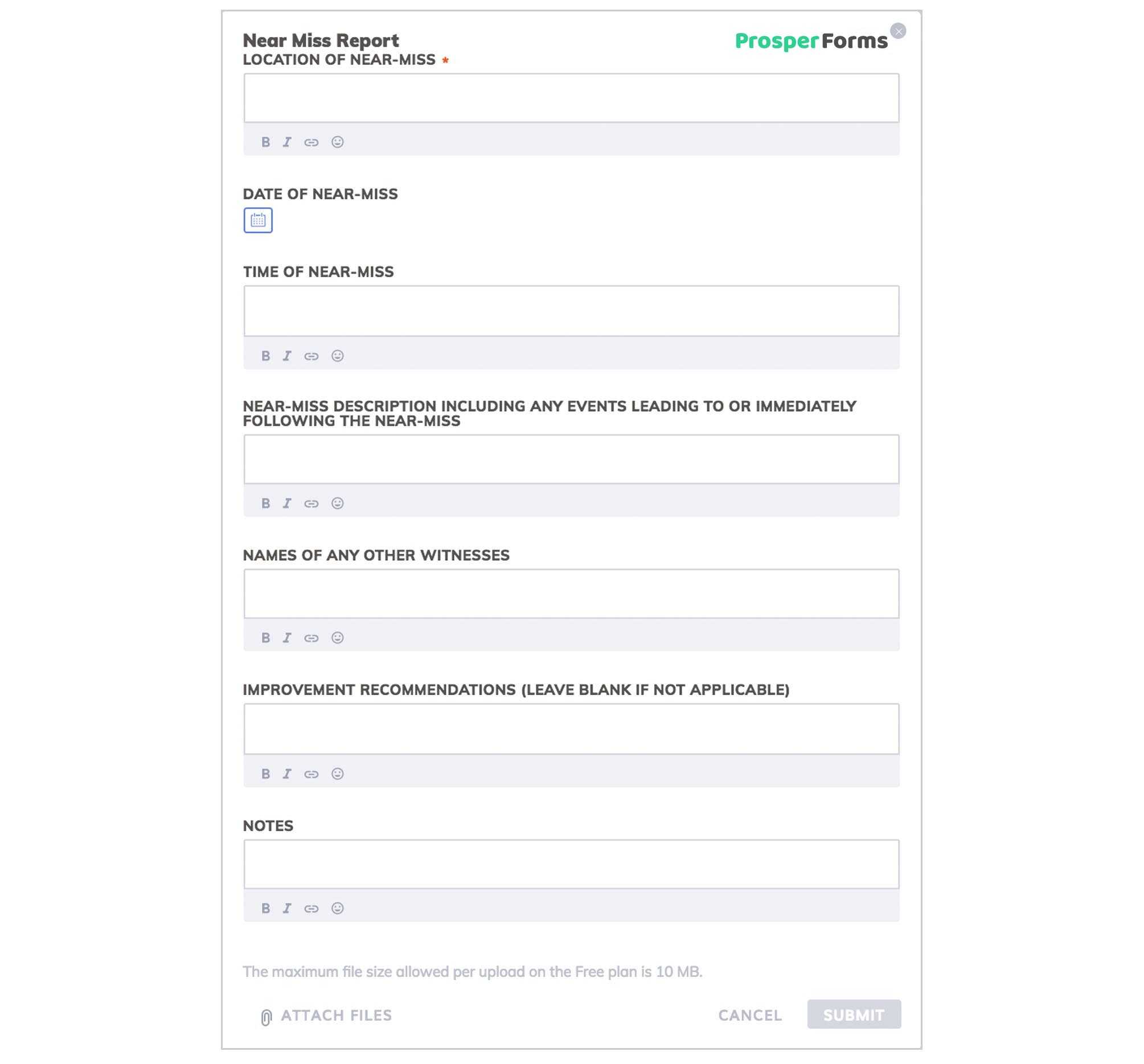 2 Key Elements Of A Near Miss Report [Free Form Templates] Inside Near Miss Incident Report Template