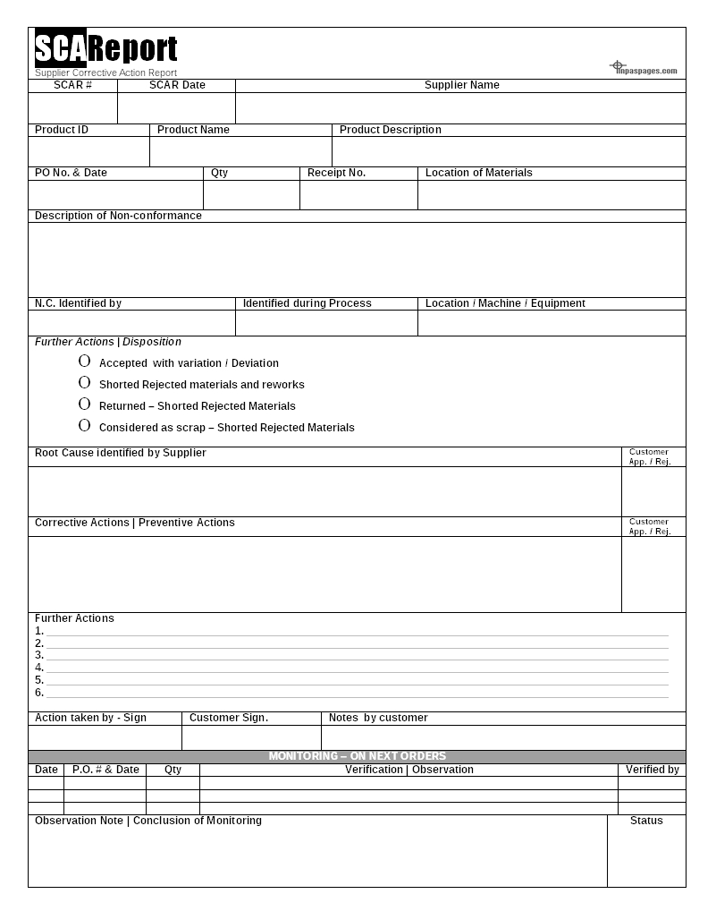 28+ [ Capa Report Sample ] | Capa For Iso 17025 Corrective Inside Non Conformance Report Form Template