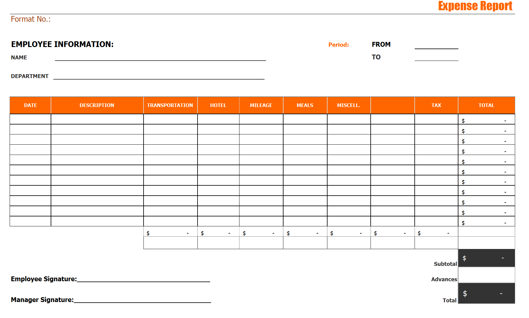 28+ Expense Report Templates – Word Excel Formats Intended For Monthly Expense Report Template Excel