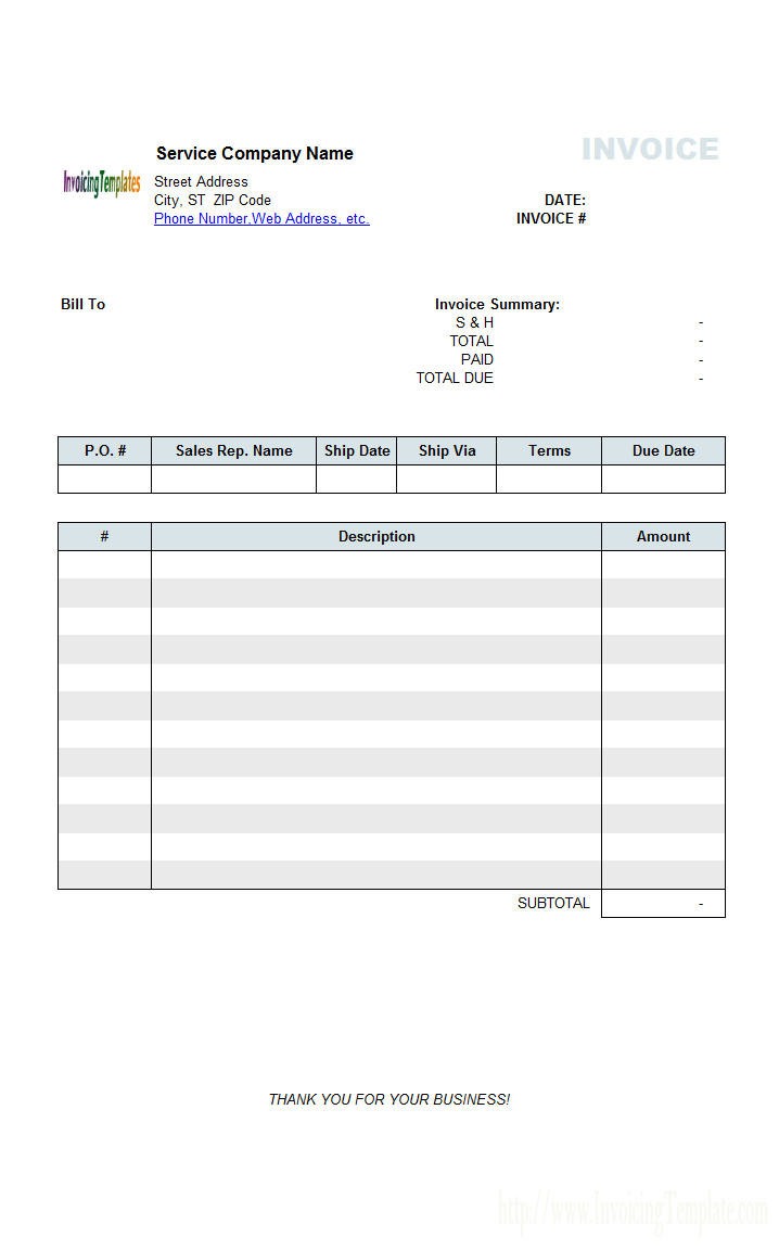 3 Column Invoice Templates Within Microsoft Office Word Invoice Template