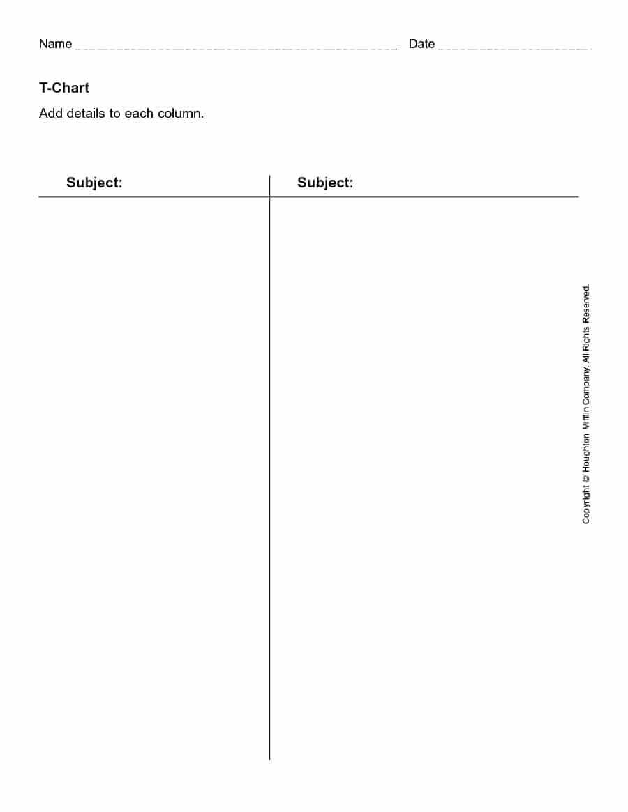 30 Printable T Chart Templates & Examples – Template Archive For T Chart Template For Word