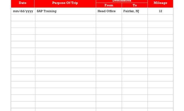 31 Printable Mileage Log Templates (Free) ᐅ Templatelab in Mileage Report Template