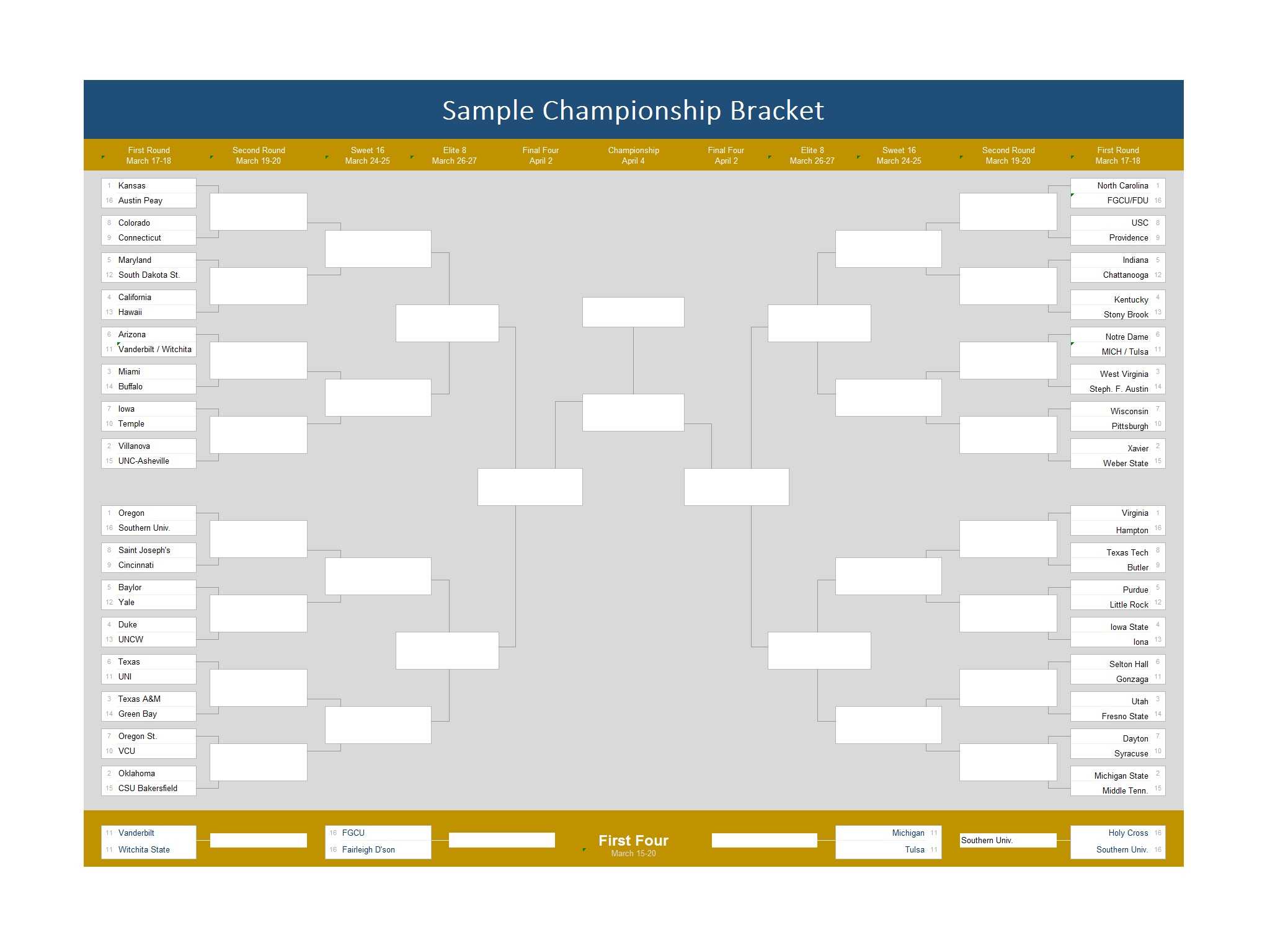 34 Blank Tournament Bracket Templates (&100% Free) ᐅ With Blank Scheme Of Work Template