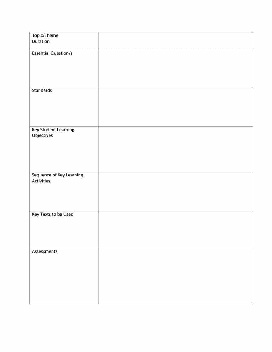 39 Best Unit Plan Templates [Word, Pdf] ᐅ Templatelab Intended For Making Words Template