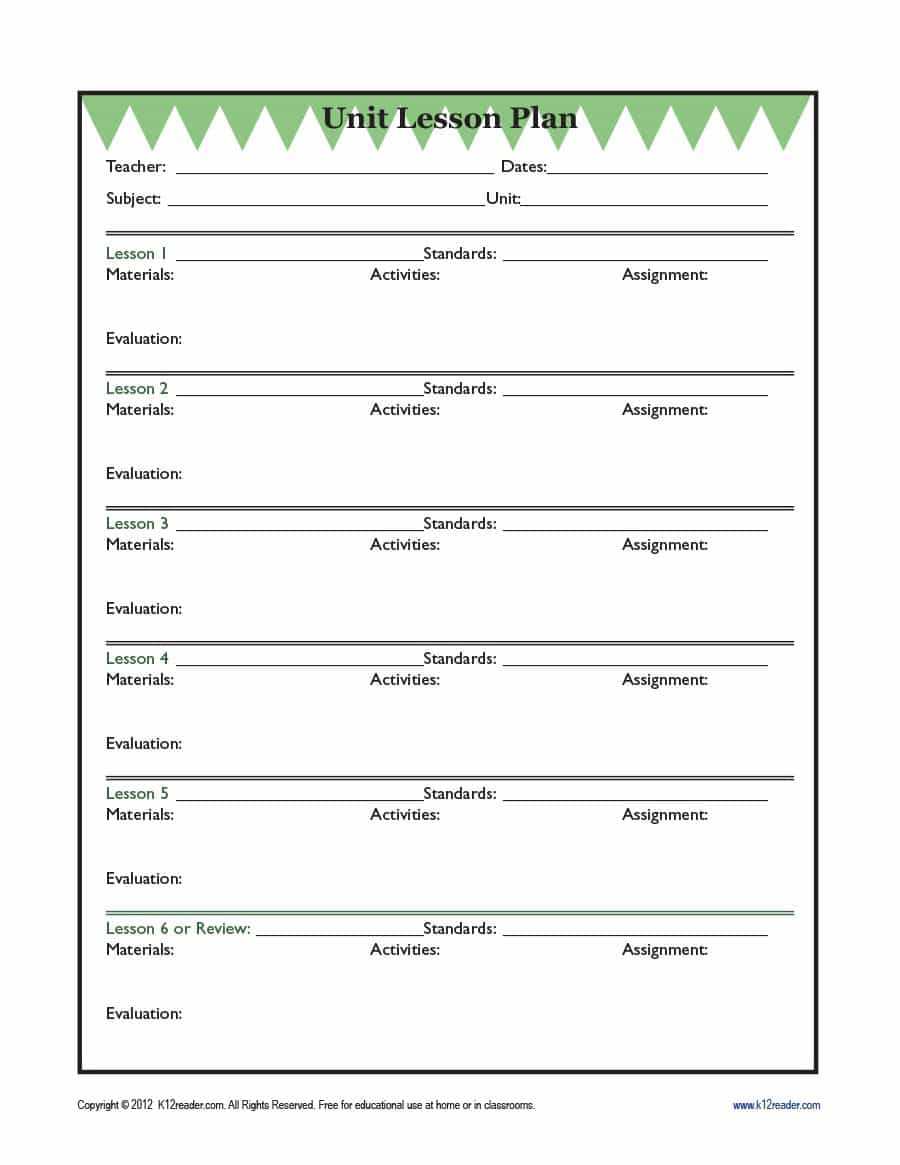 39 Best Unit Plan Templates [Word, Pdf] ᐅ Templatelab Regarding Blank Unit Lesson Plan Template