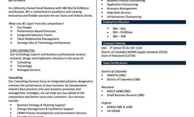 39 Effective Capability Statement Templates (+ Examples) ᐅ regarding Capability Statement Template Word