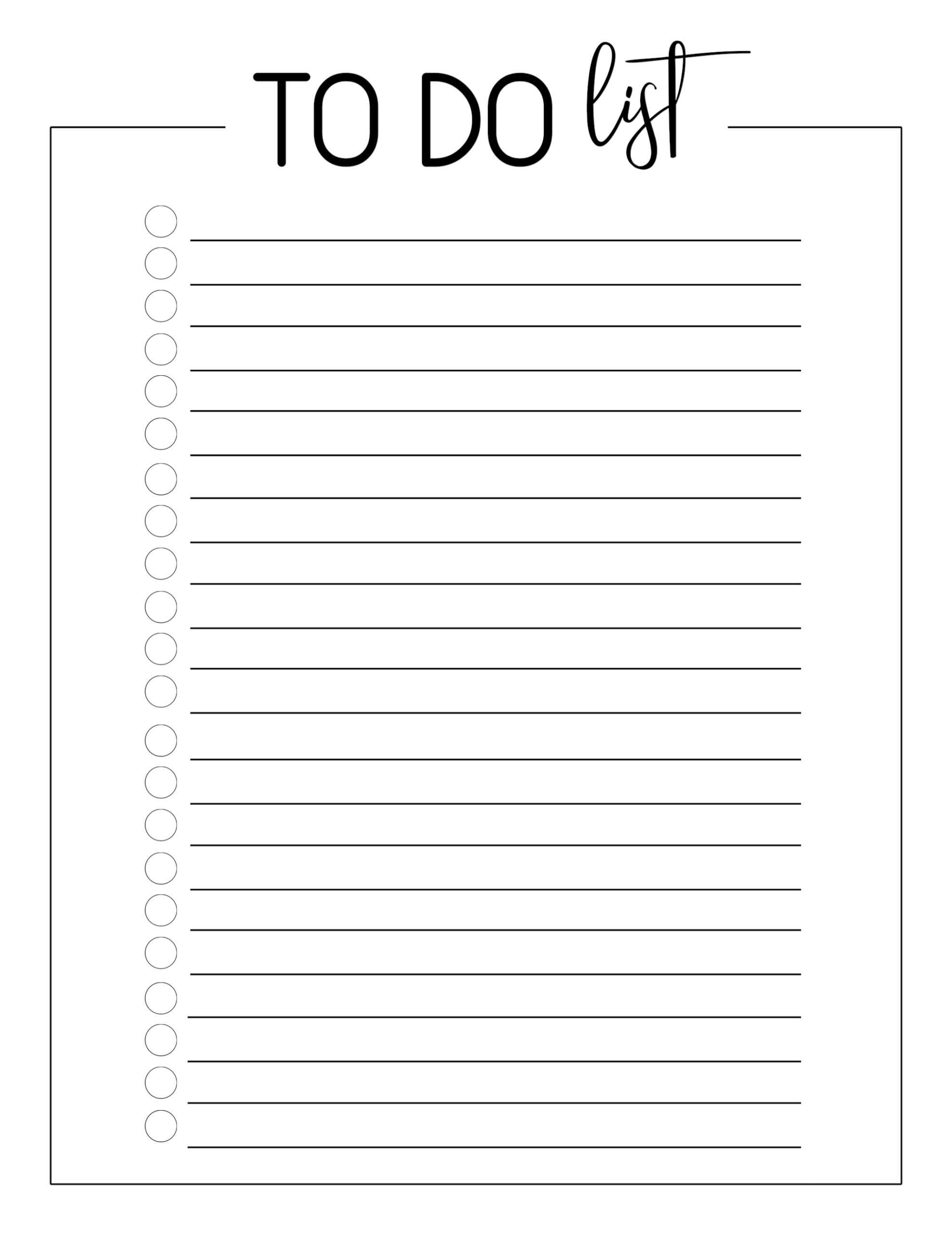3Cf515 Blank Checklist Templates | Wiring Library Intended For Blank To Do List Template
