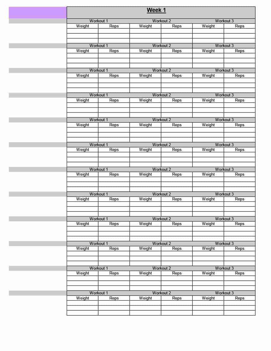 40+ Effective Workout Log & Calendar Templates ᐅ Templatelab Intended For Blank Workout Schedule Template