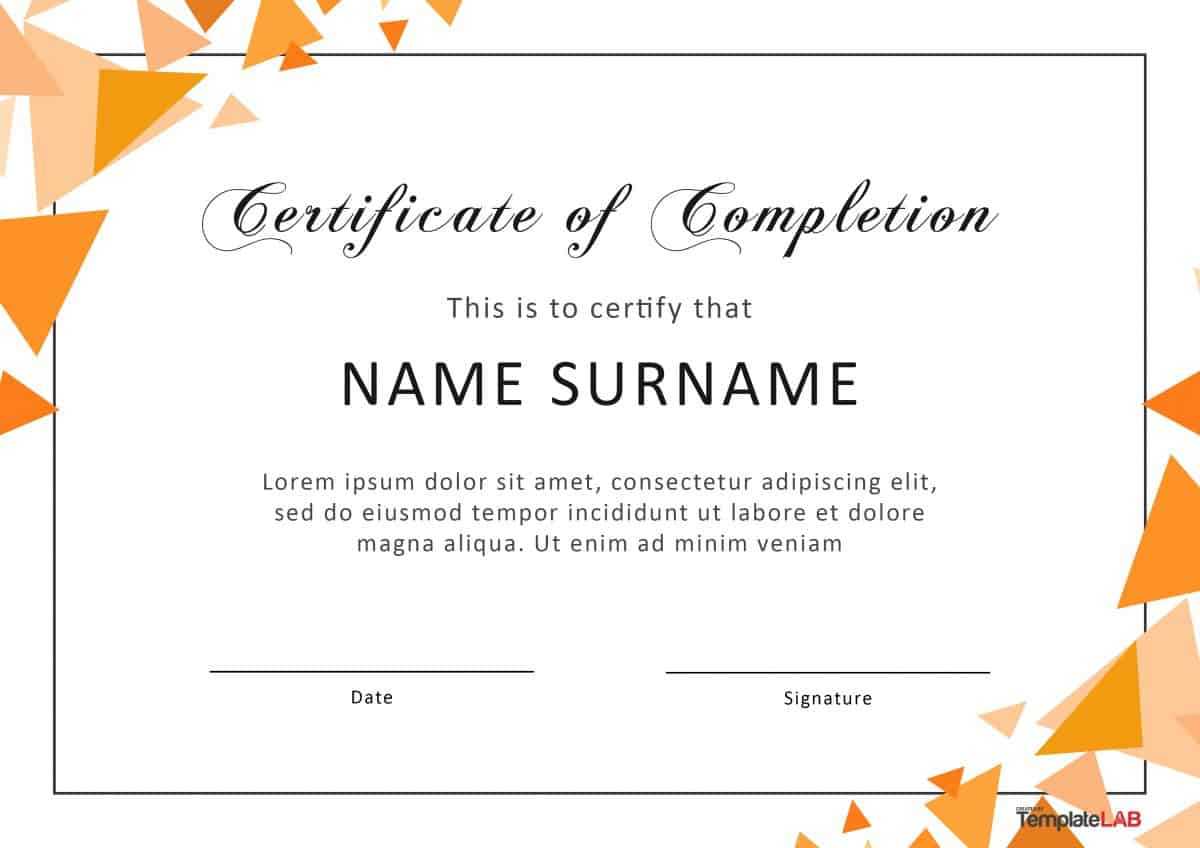 40 Fantastic Certificate Of Completion Templates [Word With Regard To Certificate Of Participation Template Word