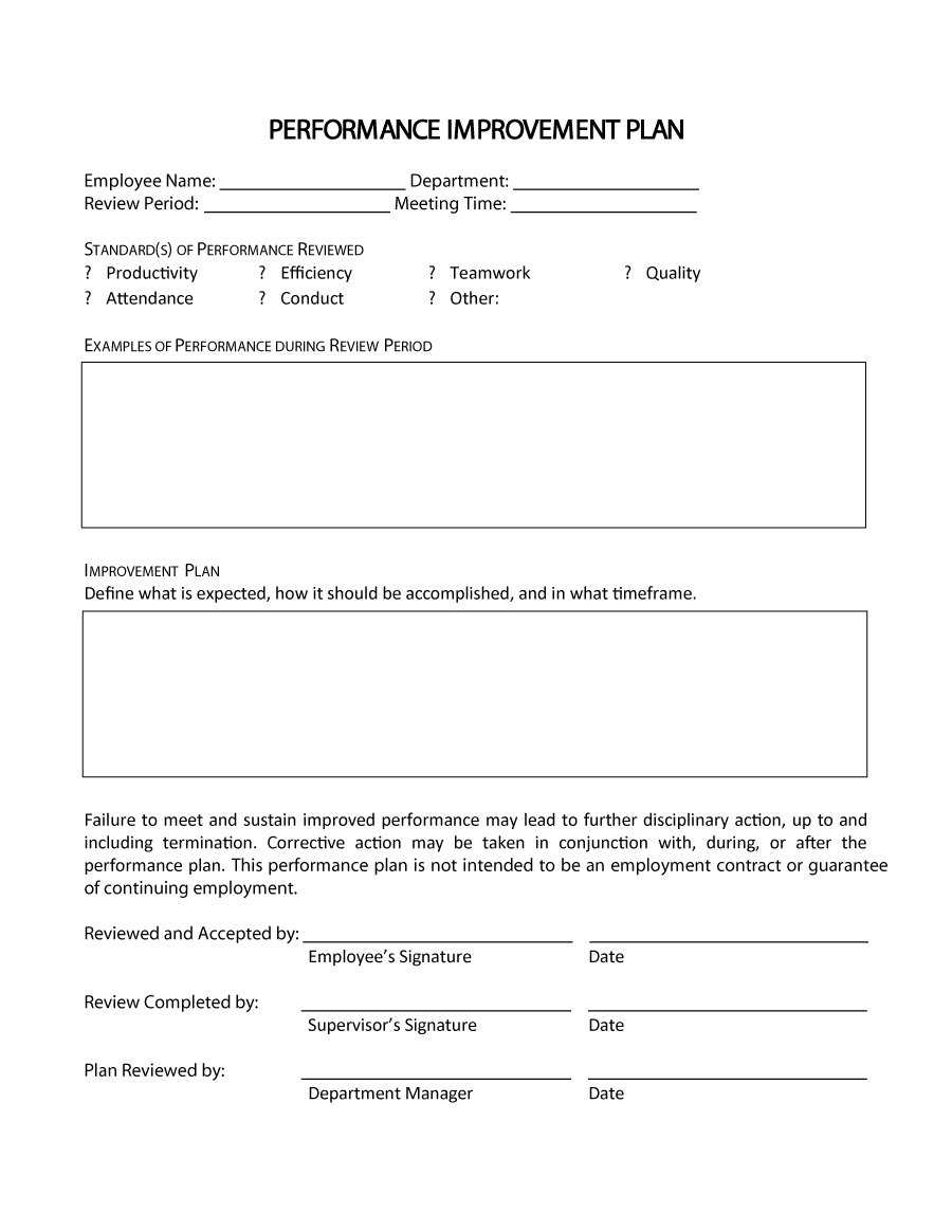 40+ Performance Improvement Plan Templates & Examples For Performance Improvement Plan Template Word