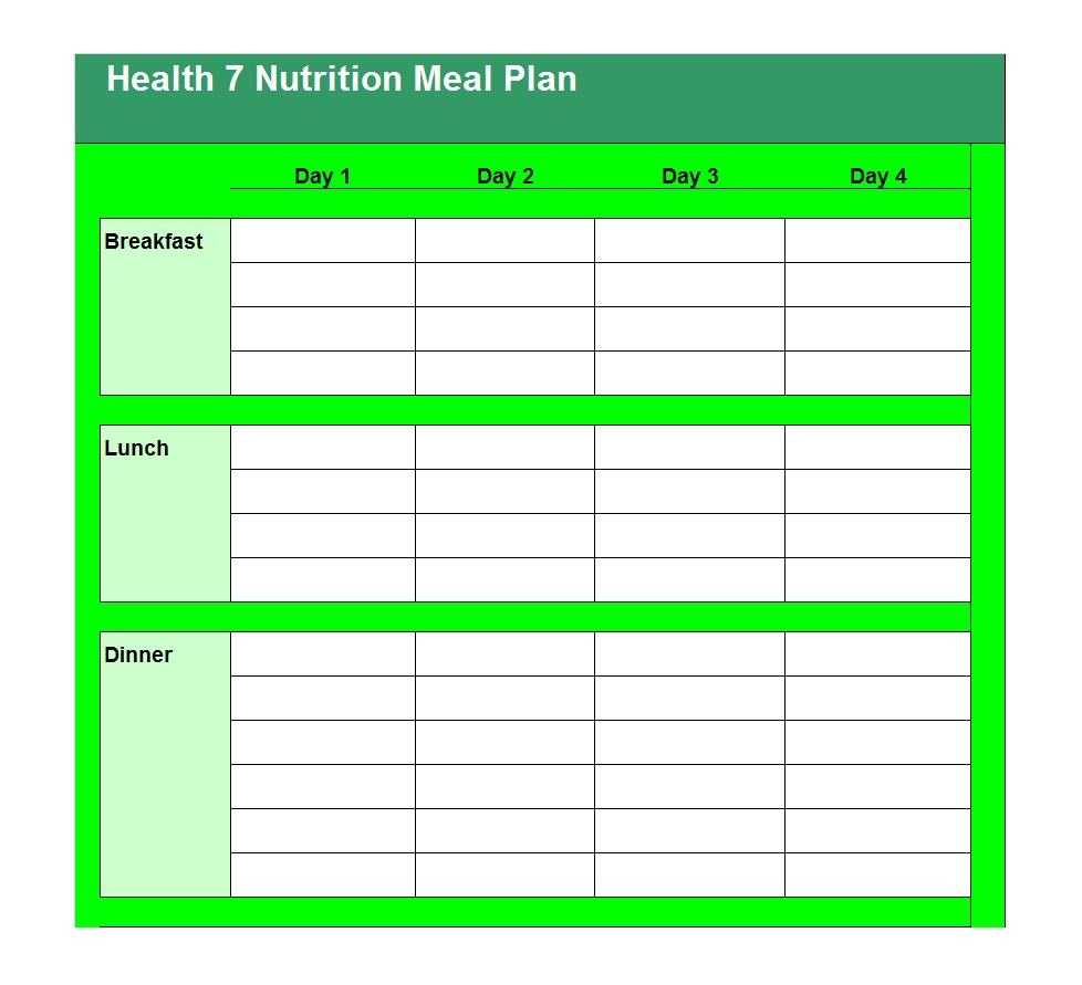 40+ Weekly Meal Planning Templates ᐅ Templatelab With Meal Plan Template Word