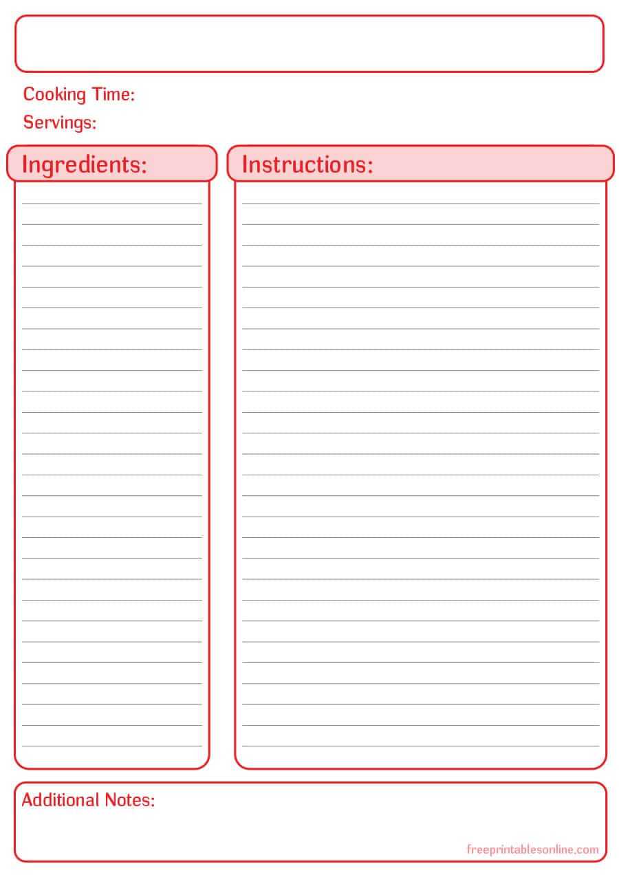 44 Perfect Cookbook Templates [+Recipe Book & Recipe Cards] In Full Page Recipe Template For Word