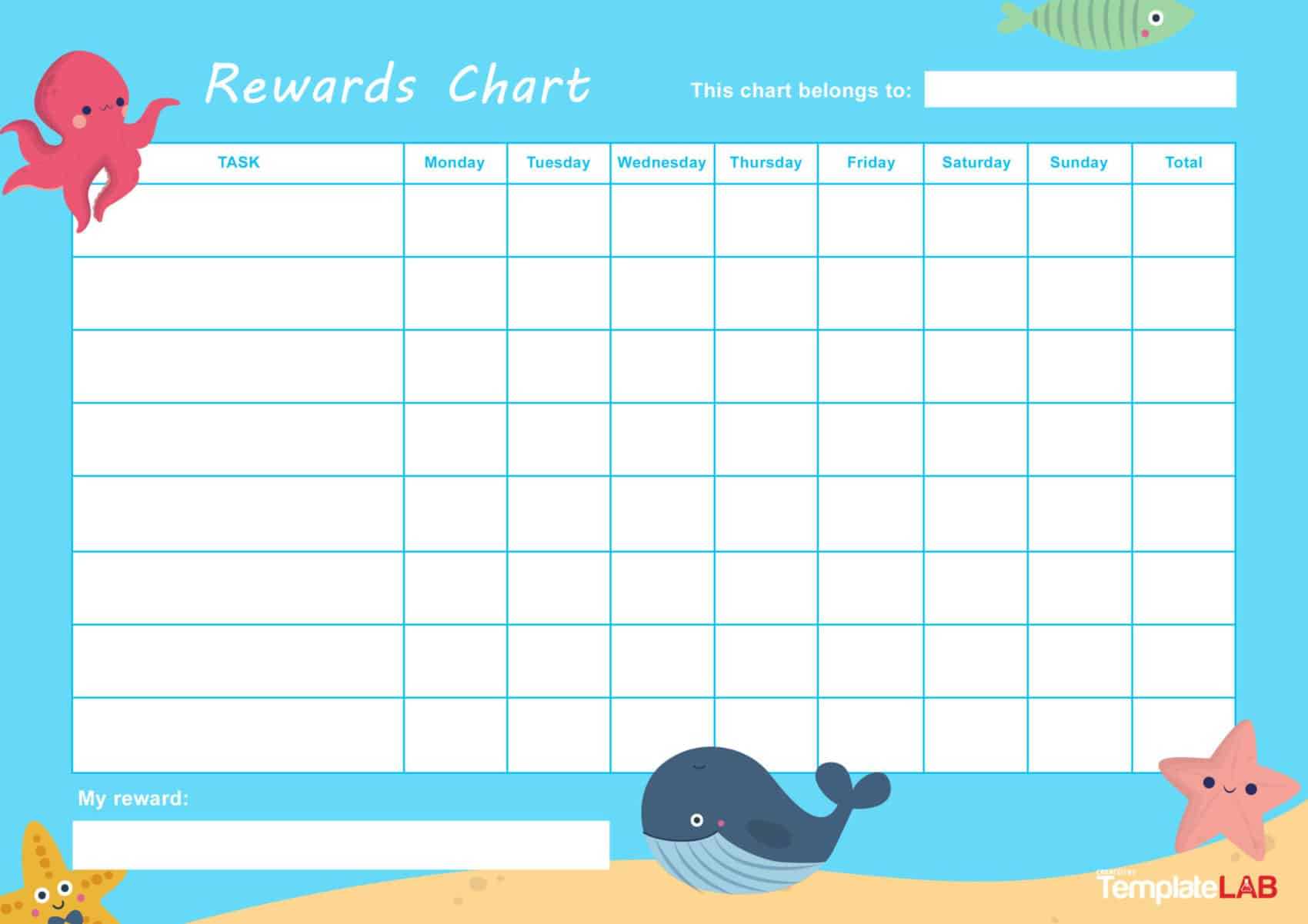 44 Printable Reward Charts For Kids (Pdf, Excel & Word) Intended For 33 Up Label Template Word