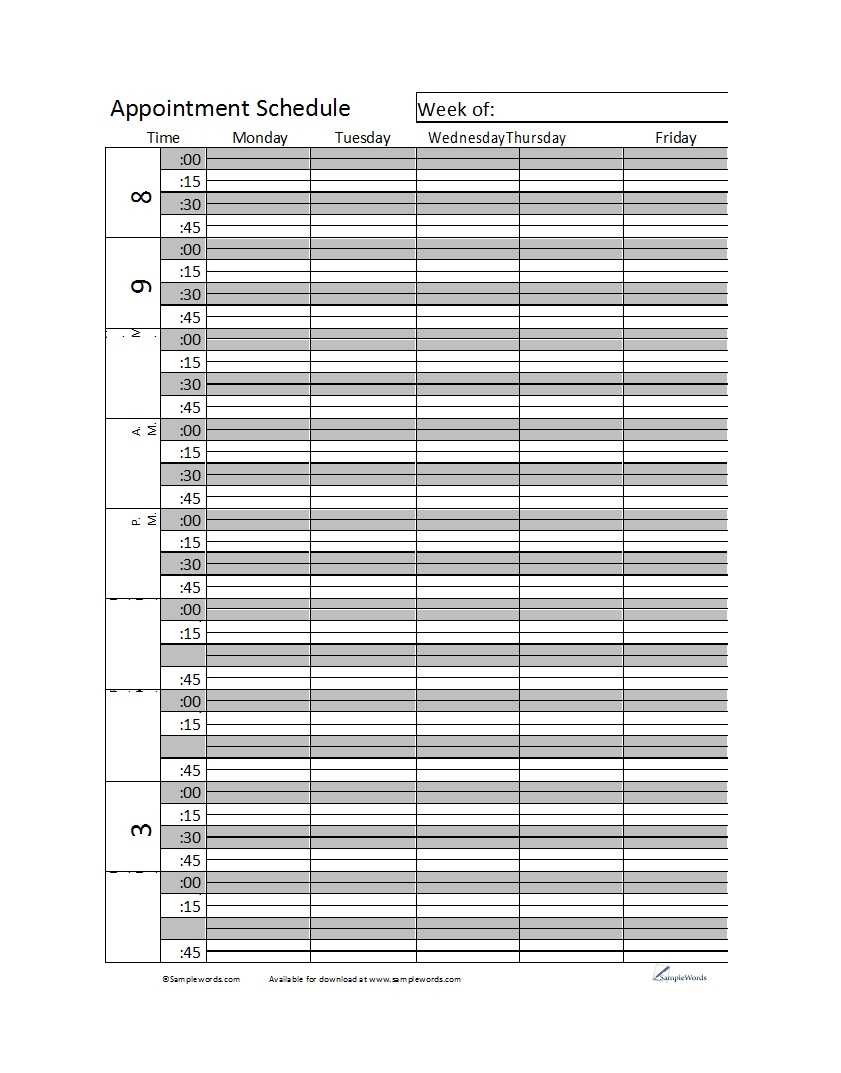 45 Printable Appointment Schedule Templates [& Appointment With Appointment Card Template Word