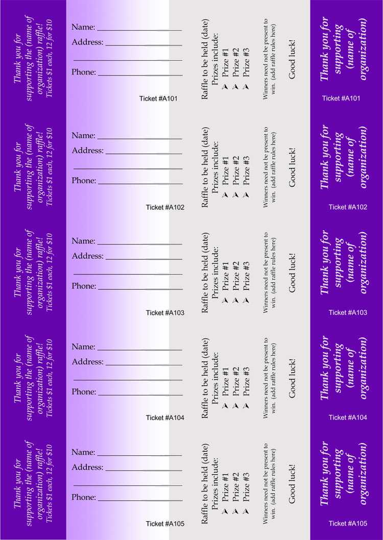 45+ Raffle Ticket Templates | Make Your Own Raffle Tickets Regarding Free Raffle Ticket Template For Word