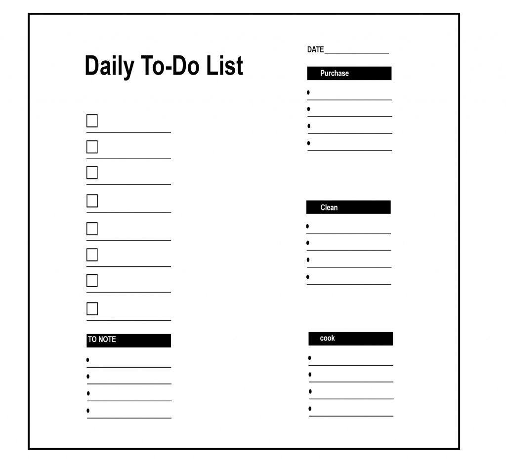 5+ Printable Daily To Do List 2020 Templates | Best Intended For Blank To Do List Template