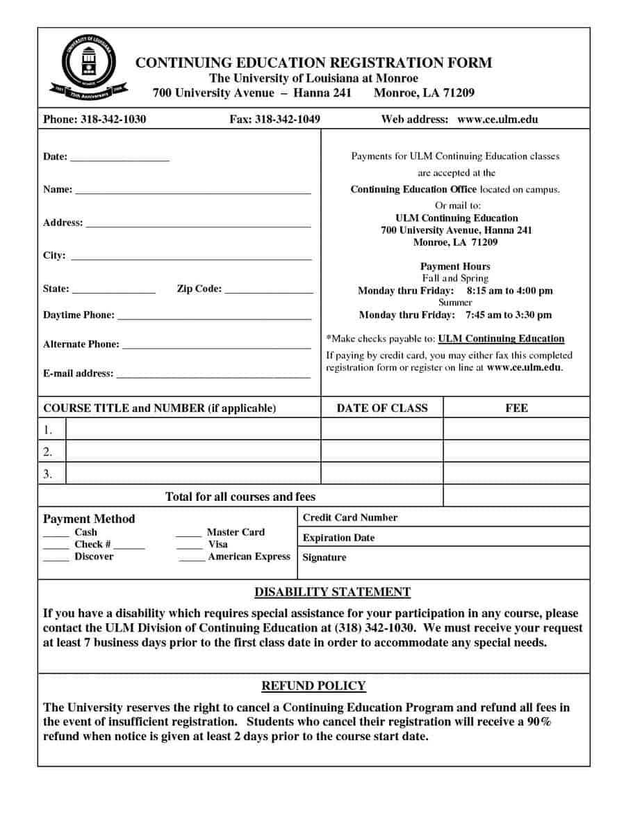 5+ Registration Form Templates Word – Word Templates Pertaining To Registration Form Template Word Free