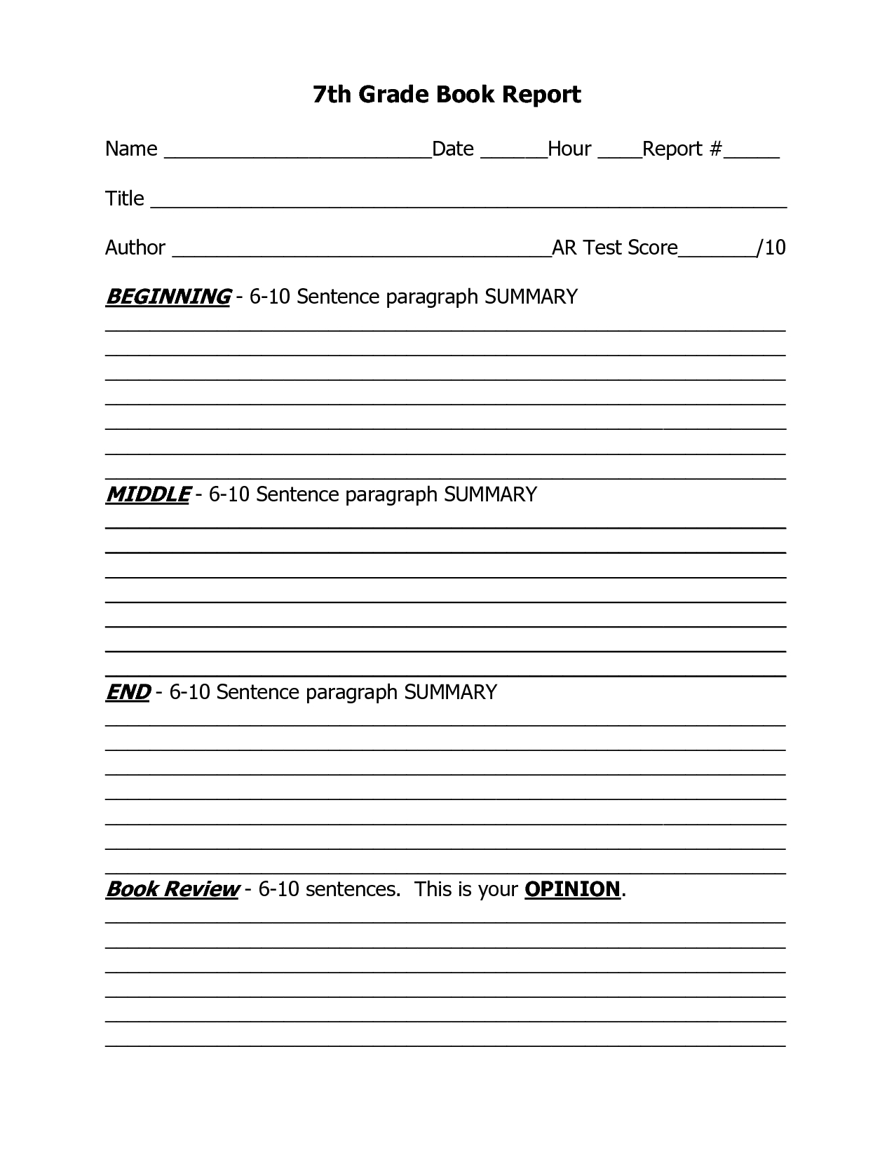 5Th Grade Writing Paragraphs Worksheets | Printable For 4Th Grade Book Report Template