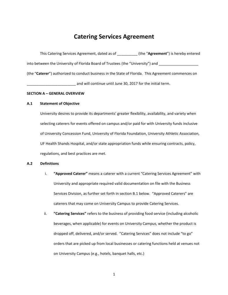 6+ Food Service Contract Templates – Pdf, Word | Free Pertaining To Catering Contract Template Word