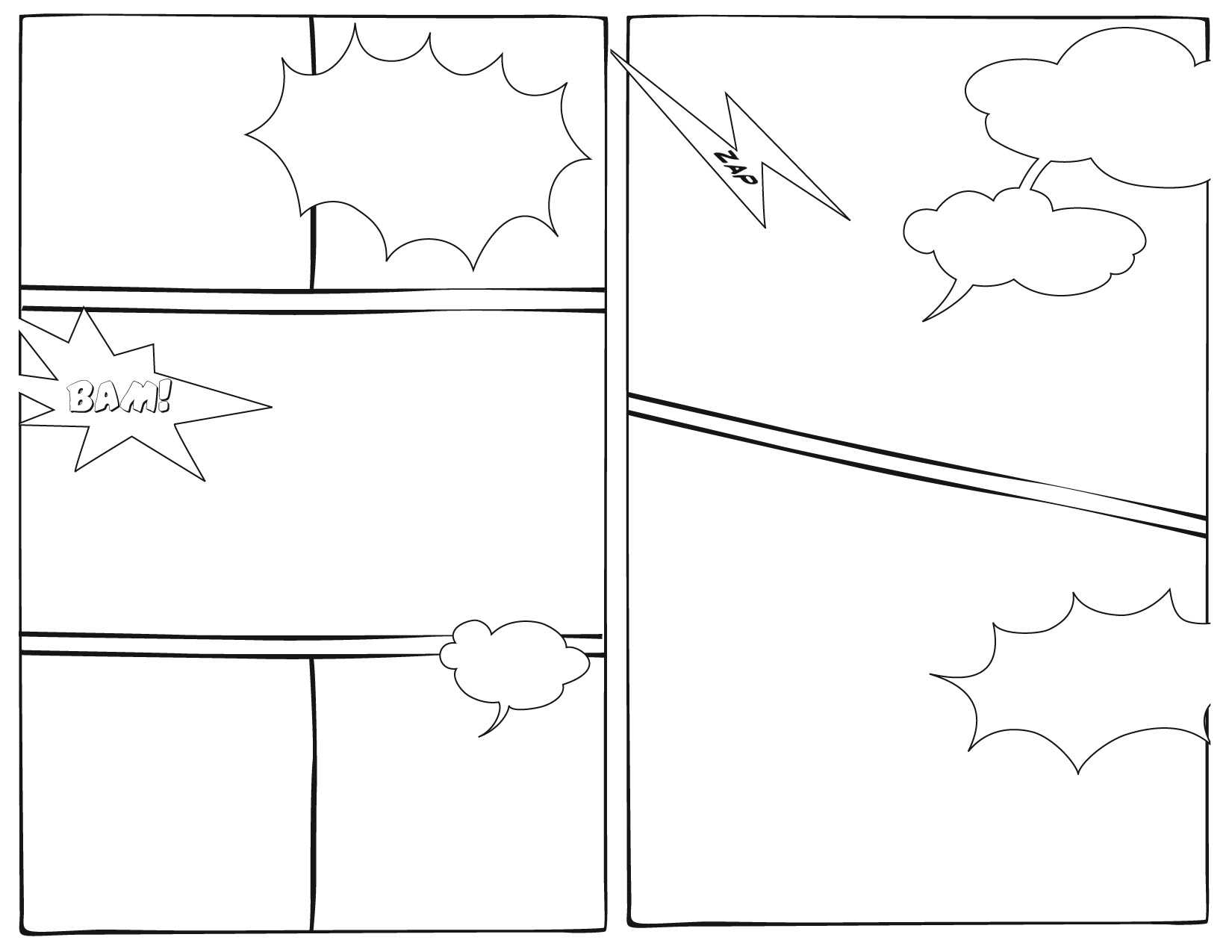 7 Best Images Of Printable Comic Book Layout Template Inside Printable Blank Comic Strip Template For Kids