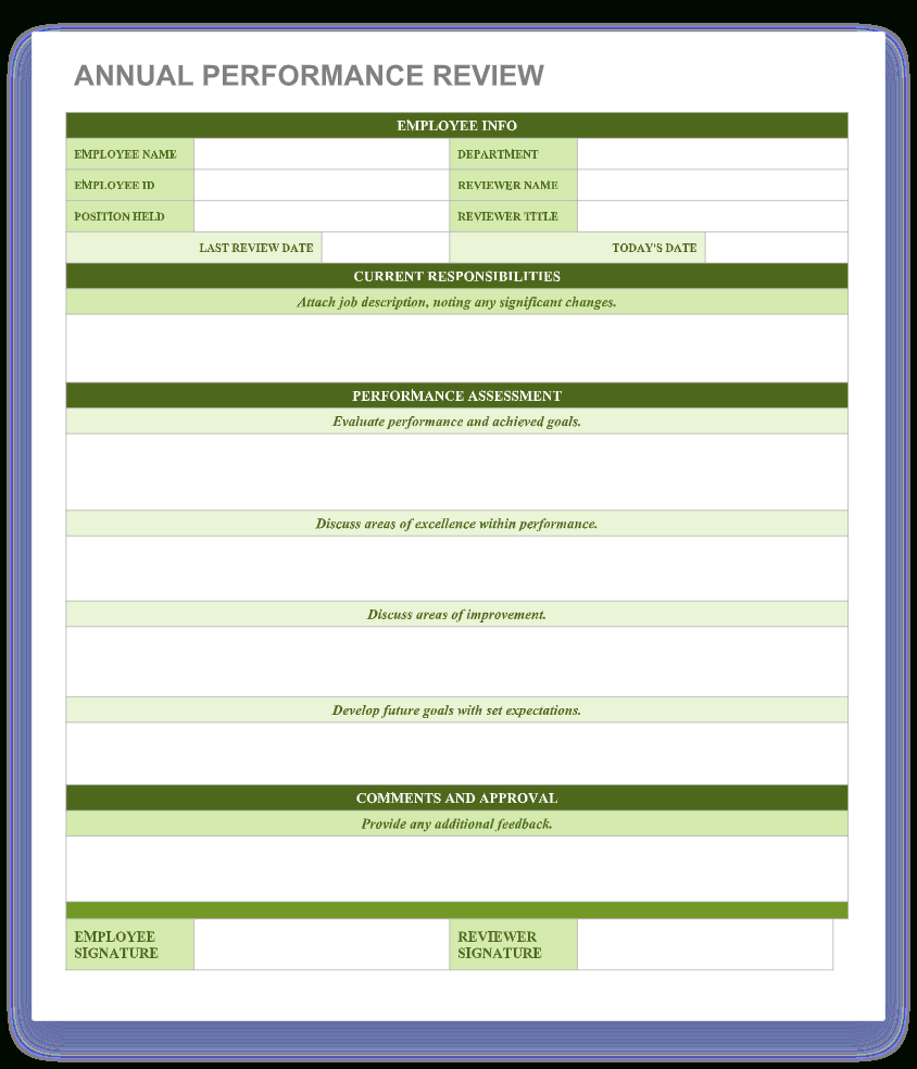70+ Free Employee Performance Review Templates – Word, Pdf Inside Annual Review Report Template