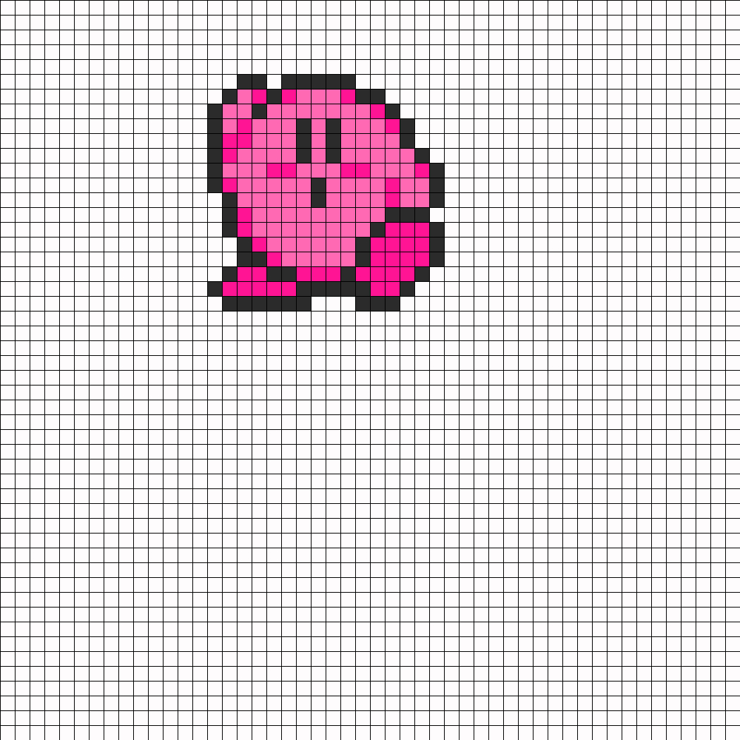8 Bit Kirby Perler Bead Pattern | Bead Sprites | Characters Throughout Blank Perler Bead Template