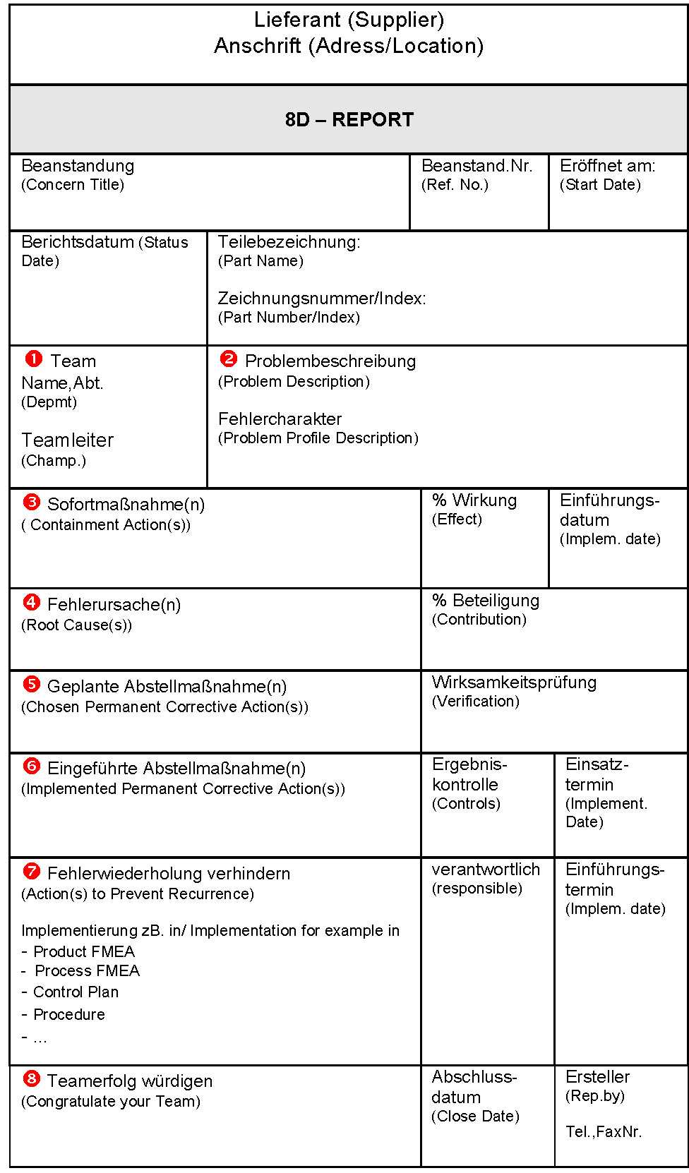 8D Report Training Within 8D Report Template