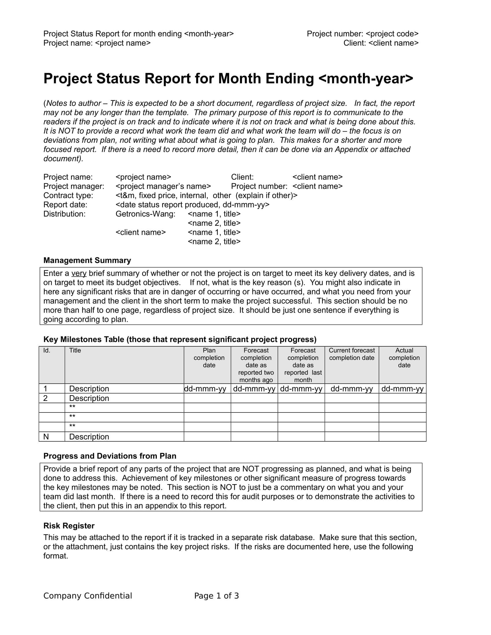 9+ Status Report Examples – Doc, Pdf | Examples Regarding Company Progress Report Template