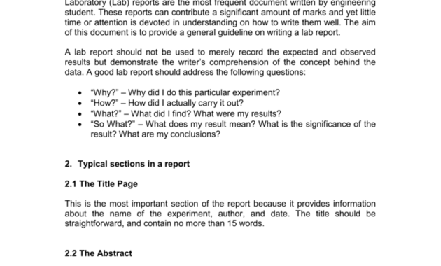 A Guide To Writing An Engineering Laboratory (Lab) Report in Engineering Lab Report Template