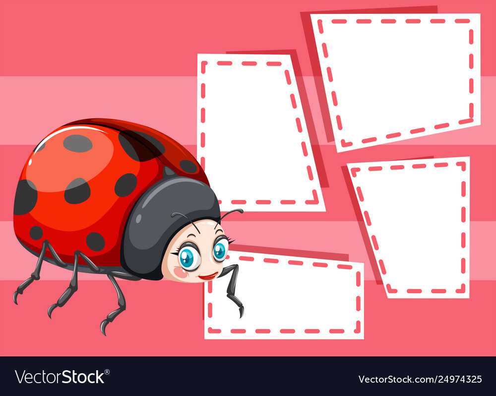 A Ladybug On Note Template With Blank Ladybug Template