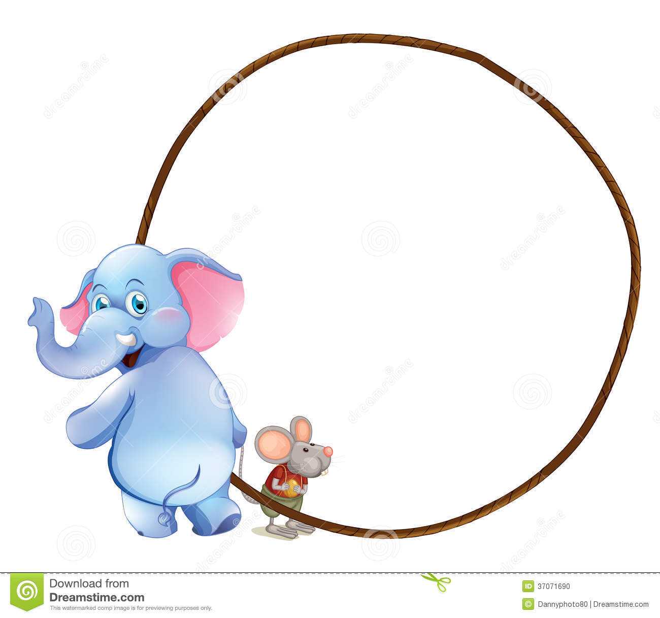 A Round Empty Template With An Elephant And A Mouse Stock Pertaining To Blank Elephant Template