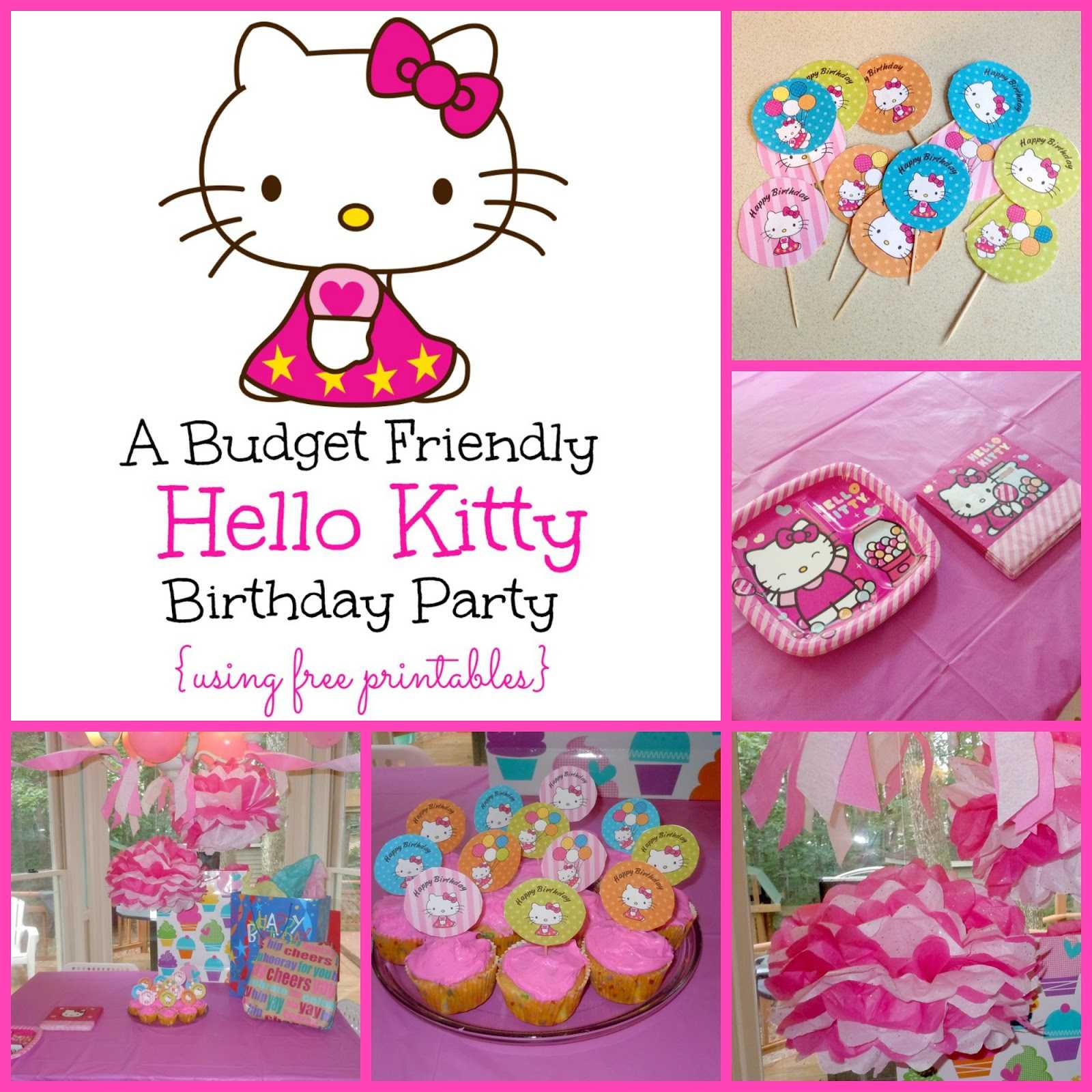 A Super Sweet Hello Kitty Birthday Party Using Free Printables For Hello Kitty Birthday Banner Template Free