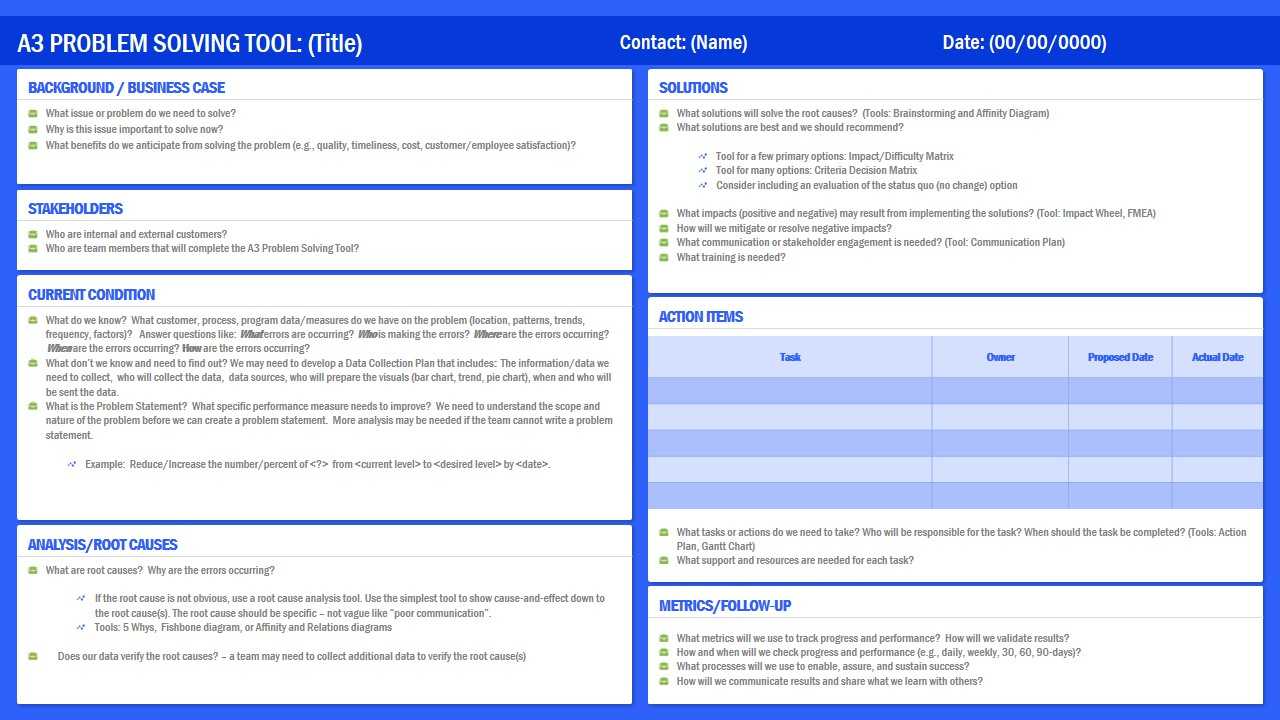 A3 Root Cause Analysis Powerpoint Template Intended For A3 Report Template