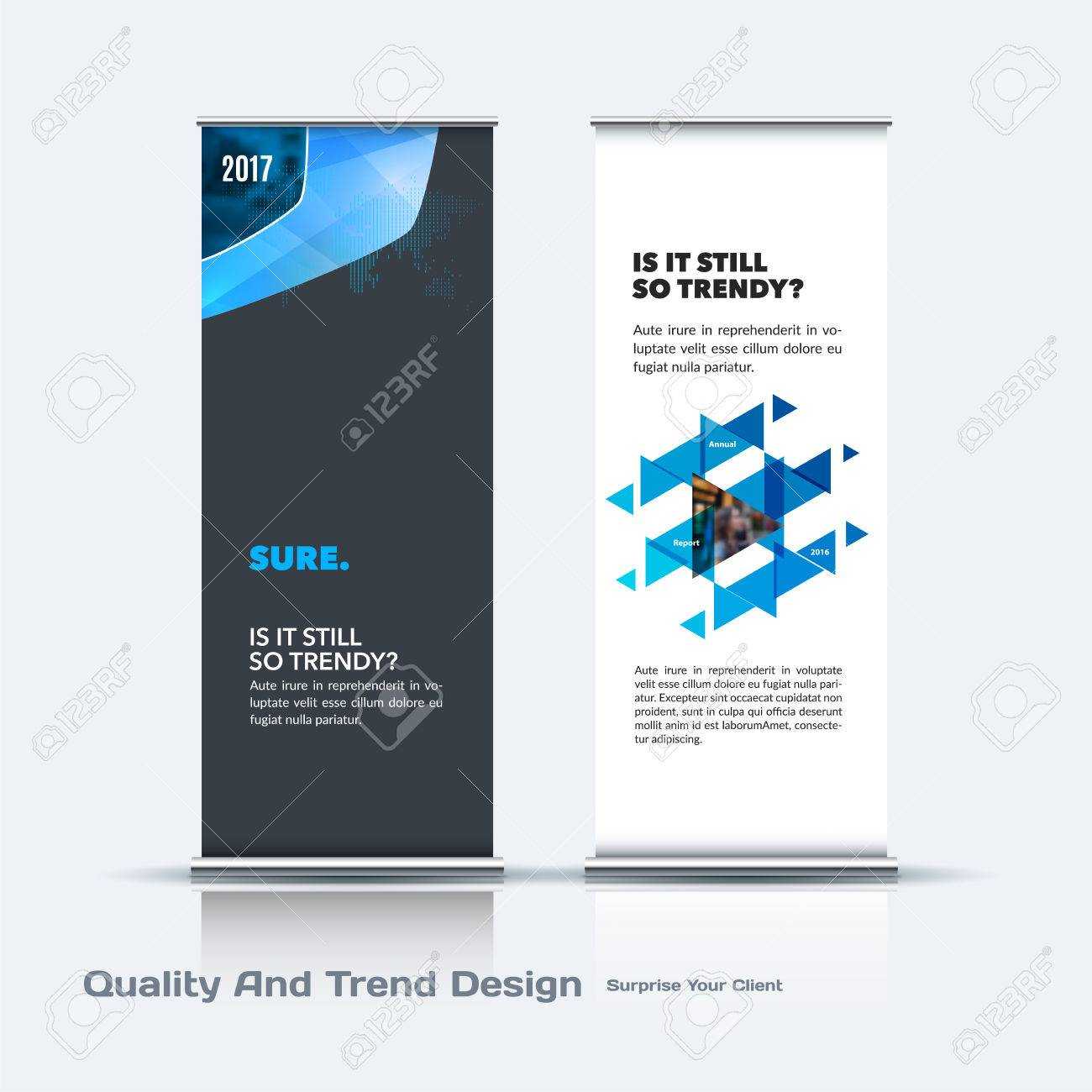 Abstract Business Vector Set Of Modern Roll Up Banner Stand Design Template  With Colourful Soft, Rounded Shapes Pertaining To Banner Stand Design Templates