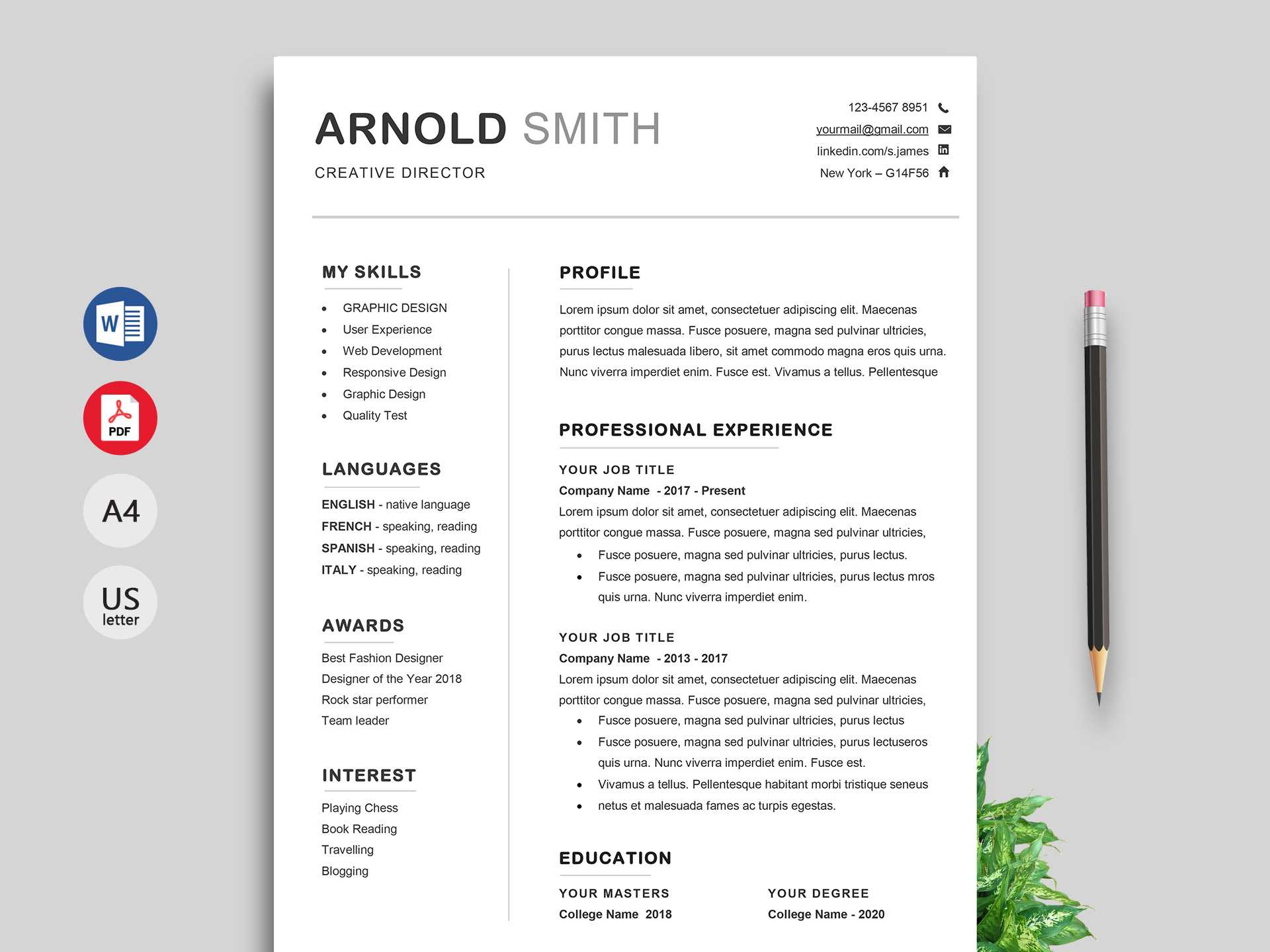 Ace Classic Cv Template Word - Resumekraft With Free Downloadable Resume Templates For Word