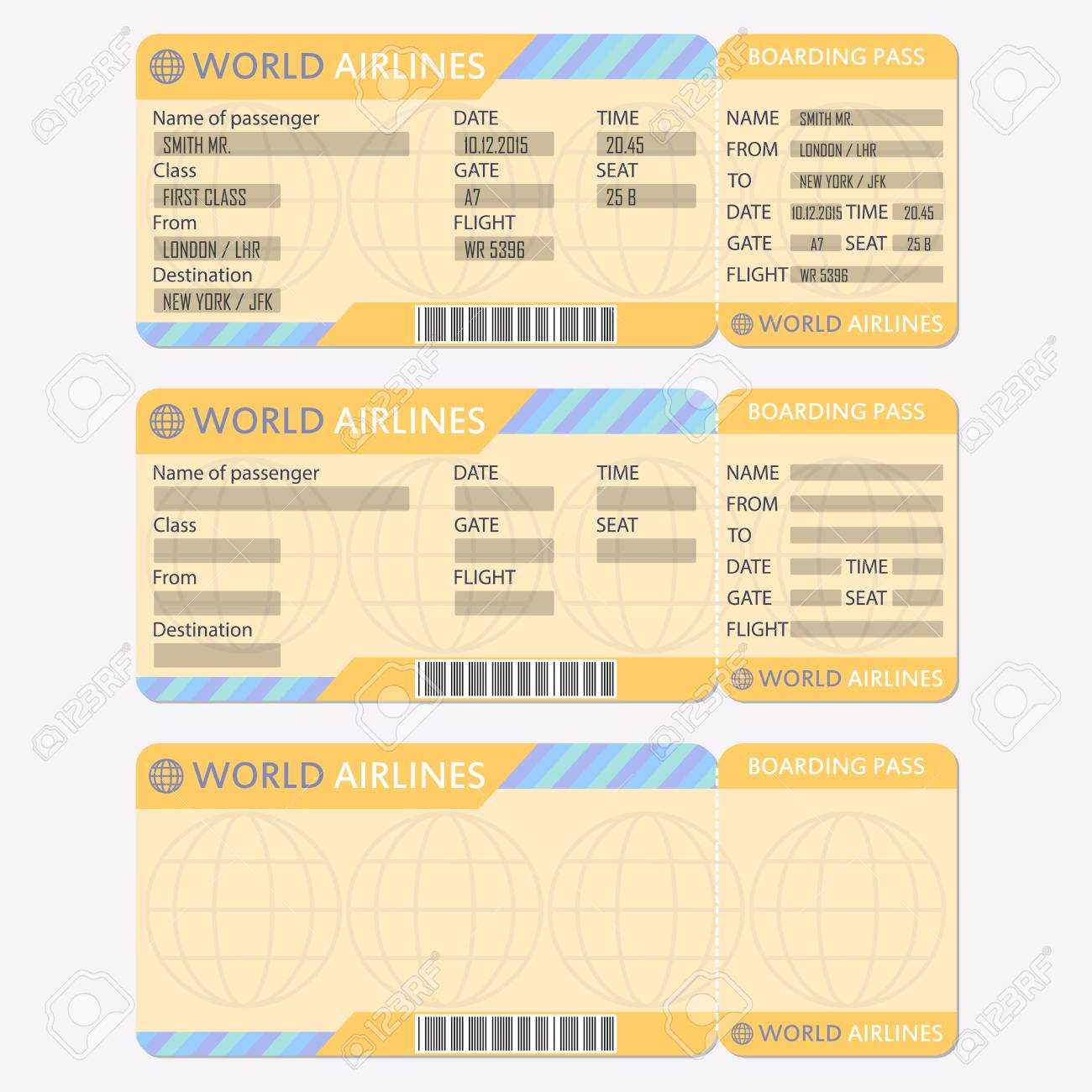 Airline Ticket Template – Calep.midnightpig.co Inside Plane Ticket Template Word