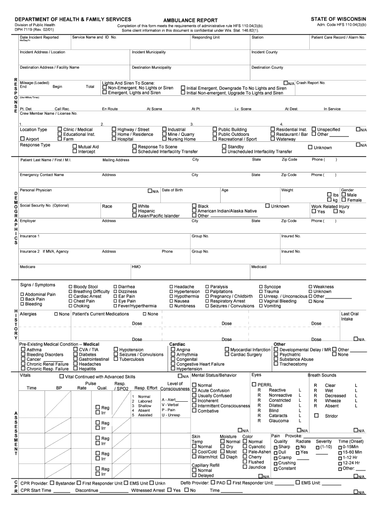 Ambulance Patient Report Form Templates – Fill Online In Patient Care Report Template