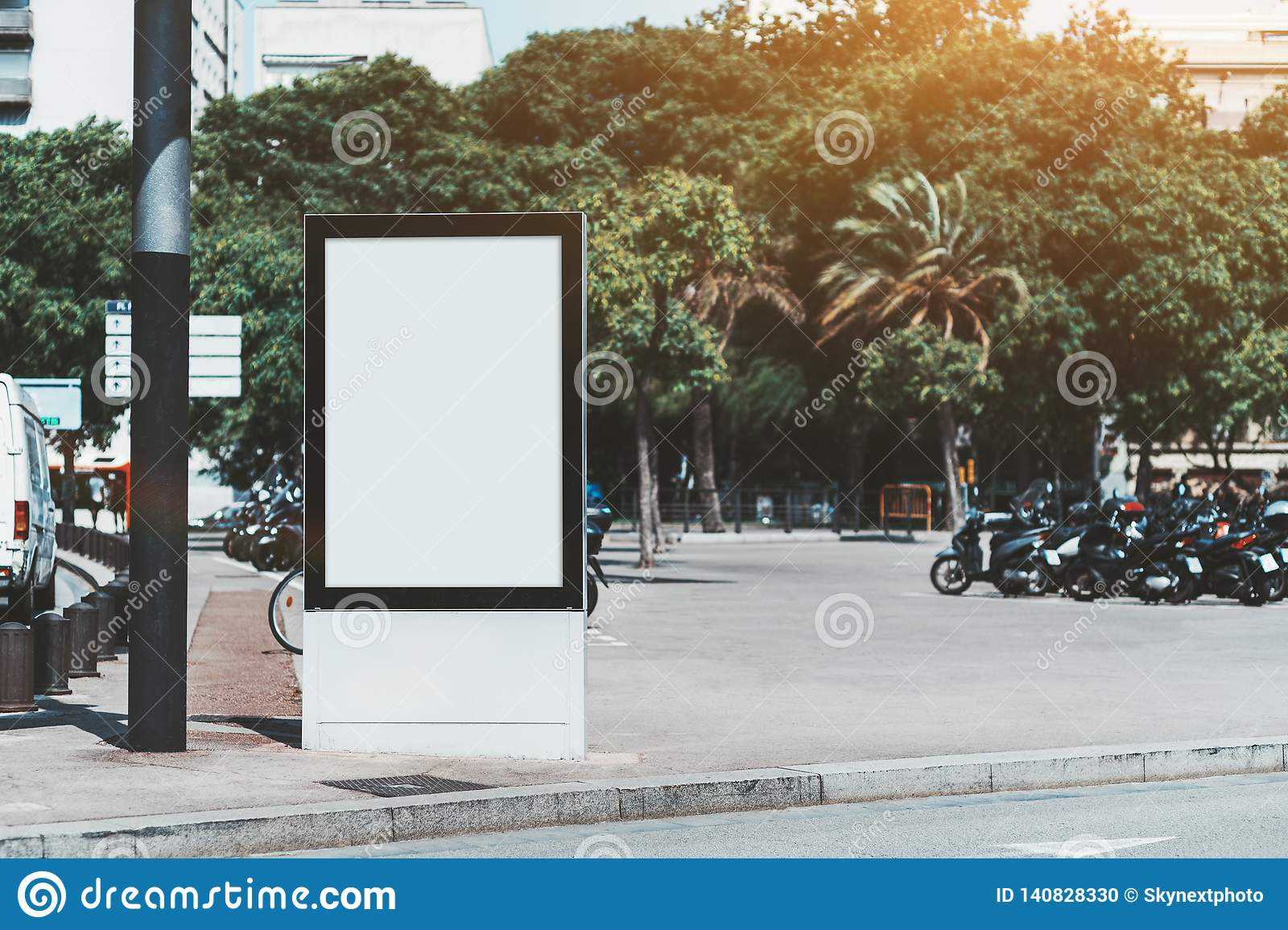 An Empty Poster Mockup Outdoors Stock Photo – Image Of Regarding Street Banner Template