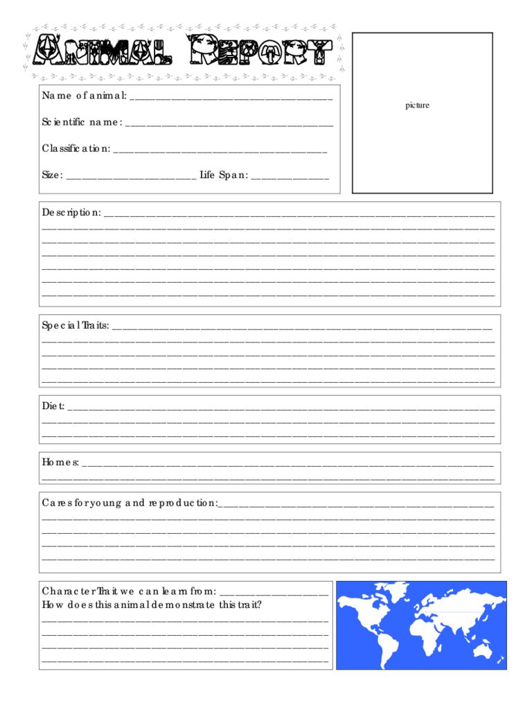 Animal Report Template – 5 Free Templates In Pdf, Word Pertaining To Animal Report Template