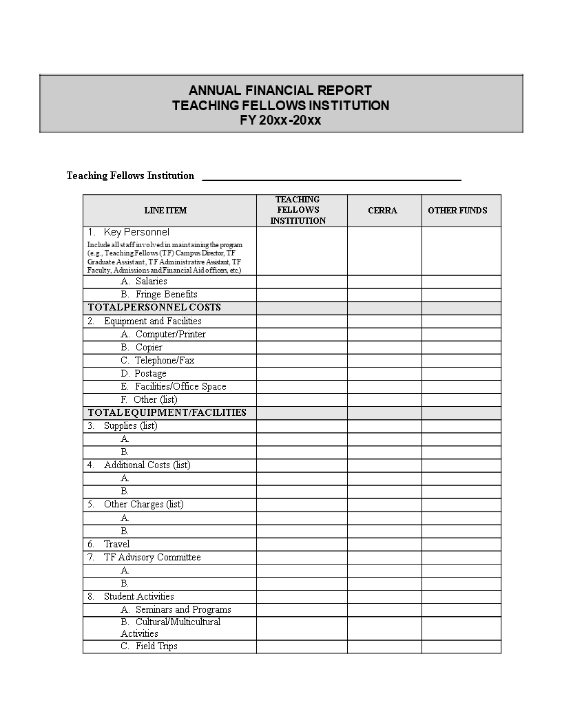 Annual Financial Report Template | Templates At Inside Annual Financial Report Template Word