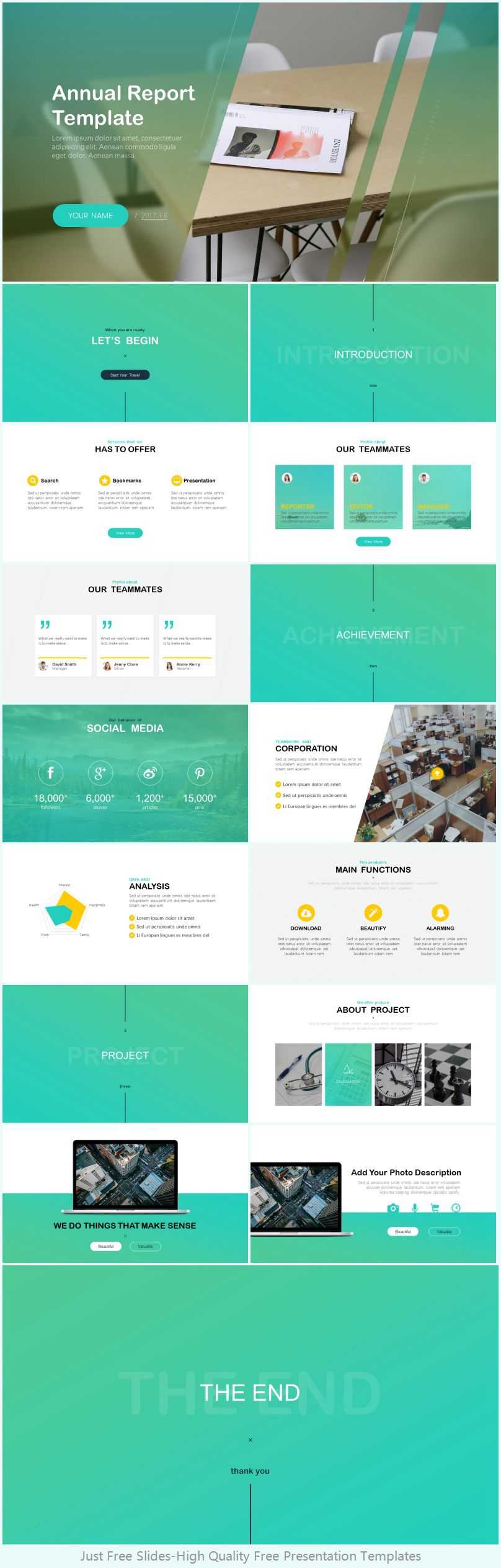 Annual Report Powerpoint Template – Just Free Slides For Annual Report Ppt Template