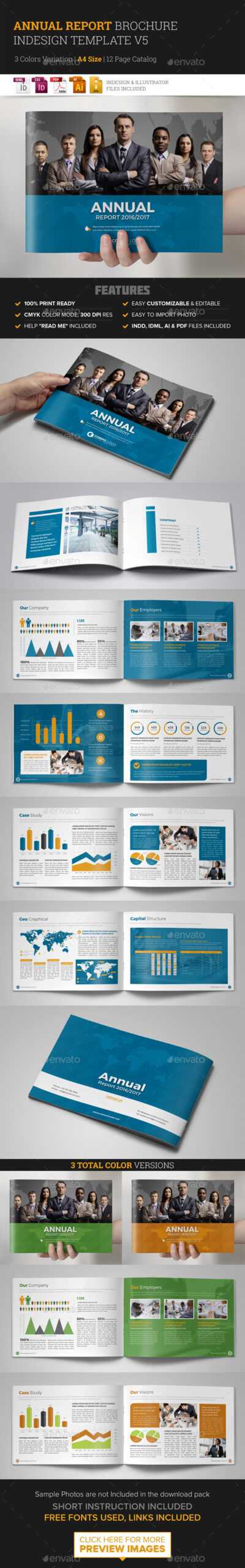 Annual Report Template Indesign Graphics, Designs & Templates For Illustrator Report Templates